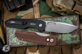 ProTech Vero Designs Synapse Automatic Folding Knife Aluminum/Burlap Micarta 3.5" MagnaCut Satin -Texas Blade Show Special