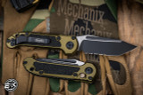 Microtech LUDT Gen III Automatic Folding Knife OD Green Aluminum/Grip Inlay 3.4" M390 Tanto Black Serrated 1136-2OD