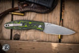 Three Rivers Manufacturing ATOM Folding Knife Toxic Green CamoCarbon 3.5" Drop Point Stonewash