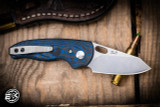 Three Rivers Manufacturing NERD Folding Knife Electric Blue CamoCarbon 2.2" MagnaCut Stonewash