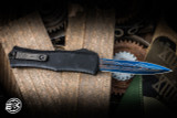 Microtech/Marfione Select Hera II Mini OTF Automatic Knife Claw Burst Engraved 3" Dagger Blued Baker Forge CopperMai Damascus 1702M-16MS3