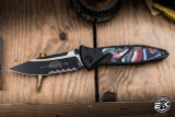 Microtech Socom Elite Manual Folding Knife Red, White Fordite Inlays 4" Black Serrated 160-2T