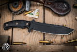 RMJ Tactical Combat Asia Fixed Blade Knife Black G10 7" Graphite Black
