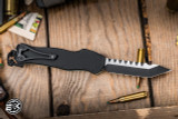 Preowned-Heretic Knives Hydra Single-Action Jade G10 OTF Knife 3.6" Tanto Two-Tone Black H006-10A-JADE