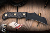 Half Face Blades Vulture Fixed Blade Knife Gold Camo Carbon Fiber 3.2" S45VN Armor Black Cerakote