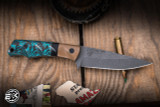 Half Face Blades Pac-Man Fixed Blade Knife Teal Shade Tree Micarta-Coyote G10 3.2" S45VN  Black