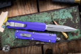 Microtech Dirac OTF Automatic Knife Purple 3" Dagger Apocalyptic Stonewash 225-10APPU