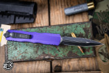 Microtech Dirac Delta OTF Automatic Knife Purple 3.75" Dagger Black Serrated 227-3PU