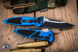 Microtech Socom Elite Automatic Folding Knife Blue Aluminum 4" Clip Point Black 160A-1BL