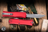 Microtech Hera Mini OTF Automatic Knife Red 3" Drop Point Apocalyptic Stonewash 1703M-10APRD