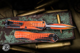 Heretic Knives Manticore E OTF Automatic Knife Cell Shaded Orange 3.2" Double Edge Black H028F-CS-OG