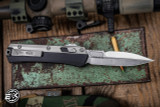 Preowned-Microtech Glykon OTF Knife Aluminum/Titanium 3.75" M390 Bayonet Stonewash 184-10