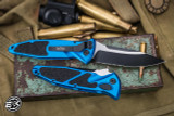 Microtech Socom Elite Automatic Folding Knife Blue 4" M390 Black Serrated 160A-2BL