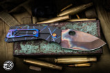 Medford TFF-1 Tactical Fighting Folder Knife Black w/ Pen Flame "Laser Tag" Titanium  4.0" S45VN Vulcan
