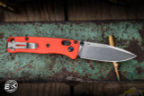 Preowned-Benchmade Limited Mini Bugout AXIS Lock Knife Mesa Red 2.8" Satin Drop-Point  533-04