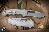 Demko Knives AD20S Folding Knife Textured Titanium 3.75" Kopis Stonewash