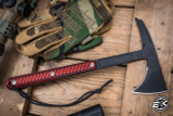 RMJ Tactical Kestrel Feather Black Widow G10 Tomahawk Axe 13" Graphite Black Tungsten -EK EKclusive