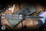 Kershaw Lucha Balisong Knife Gray Stainless Steel 4.5" Damascus 5150DAM