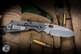 Preowned-Mick Strider Knives SnG Dimpled G-10/Titanium 3.5" Stonewash