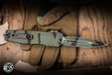 Microtech Luminary ZBP Zero Blade OTF Automatic Knife Olive Camo 3.5" Dagger Serrated Cerakote 1270-3OCS