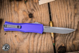 Microtech Hera II Mini OTF Automatic Knife Purple 3" Recurve Apocalyptic Stonewash 1705M-10APPU