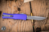 Microtech Hera II Mini OTF Automatic Knife Purple Aluminum 3" M90 Recurve Apocalyptic 1705M-10APPU