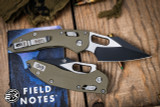 Microtech Stitch Ram-LOK Manual Folding Knife Fluted OD Green G10 3.75" M390 Black 169RL-1FLGTOD
