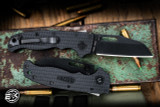 Demko Knives AD20.5 Shark Lock Folding Knife Black Grivory 3.2" Black DLC