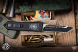 Preowned-Guardian Tactical RECON-ELITE 040 Aluminum OTF Knife Tanto 4" Two-Tone Black 108222