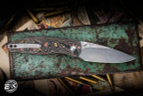 Three Rivers Manufacturing ATOM Folding Knife Mokume Camo Carbon 3.5" Mike Irie Hollow Ground
