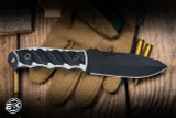 Half Face Blades Disaster Jr Fixed Blade Knife White and Black G10 4"  Armor Black Cerakote