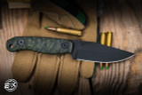 Half Face Blades Feather Light Fixed Blade Knife Jungle Wear Carbon 3.5"  Armor Black Cerakote