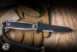 Half Face Blades Dive Black- White G10 4" Armor Black Cerakote