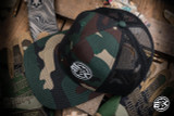 EK Trucker Hat Circle Patch One Size Fits All Camo-Black