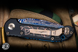Microtech Marfione Select Custom LUDT Gen III Automatic Folding Knife Blue Accents 3.4" Blued Baker Forge CopperMai Damascus 1135-16MS2-1