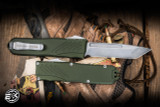 NEW-Guardian Tactical RECON-035 G2 OTF Automatic Knife OD Green 3.3" MagnaCut Tanto Stonewash 98521-G2