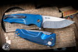 Medford Smooth Criminal TI Folding Flipper Knife Blue Titanium 3" S45VN Drop Point Tumbled