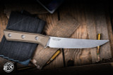 Microtech Boning Kitchen Knife Tan G10 6.1" M390 Stonewash 3100-10TA