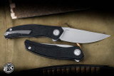 Shirogorov Knives Q95 Linerlock Flipper Knife Black Micarta 3.75" Elmax Drop Point Stonewash