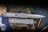 Microtech Dirac OTF Automatic Knife Natural Clear Aluminum 2.8" M390 Dagger Stonewash Apocalyptic 225-10APNC