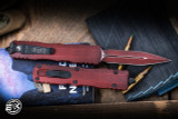 Microtech Dirac Delta OTF Automatic Knife Aluminum 3.75" M390 Dagger Weathered Red 227-1WCM