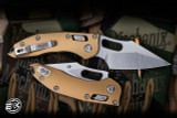Microtech Stitch Ram-LOK Manual Folding Knife Tan Fluted Aluminum 3.75" Stonewash 169RL-10FLTA