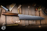 Demko Knives Gyuto Chef Kitchen Knife Japanese Red Oak 8" VG10 San Mai Hammered