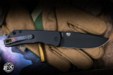 Preowned-Mcnees Knives PM Mac 2 Automac Black Aluminum 3.25" Magnacut Black Custom Clip