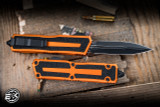 Microtech Scarab II Gen III OTF Automatic Knife Orange Aluminum 4" M390 Dagger Black 1280-1OR