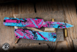 Microtech Combat Troodon Gen III Blue/Pink Splatter 4" M390 Dagger 1142-1LBPK-BKSPLS