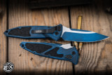 Microtech Socom Elite Automatic Folding Knife Weathered Blue 4" Clip Point Black 160A-1WBL