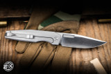 Vero Engineering Lux Folding Knife Bead Blasted Titanium 3.8" M390 Stonewash Hollow Grind