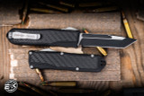 Guardian Tactical RECON-035 G2 OTF Automatic Carbon Fiber Inlay Knife 3.3" MagnaCut Tanto Two-Tone Black 92221-G2-CF