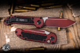 Microtech LUDT Gen III Automatic Folding Knife Weathered Crimson Aluminum 3.4" Tanto Black 1136-1WCM